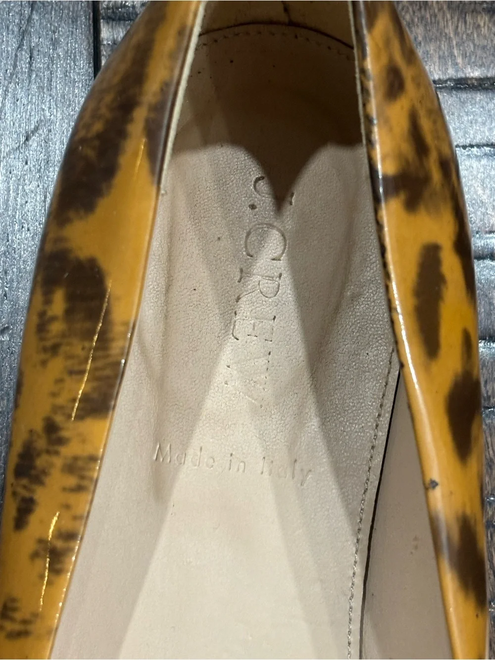 J.Crew Pointed-Toe Patent Leather Leopard Print Flats - Size 10